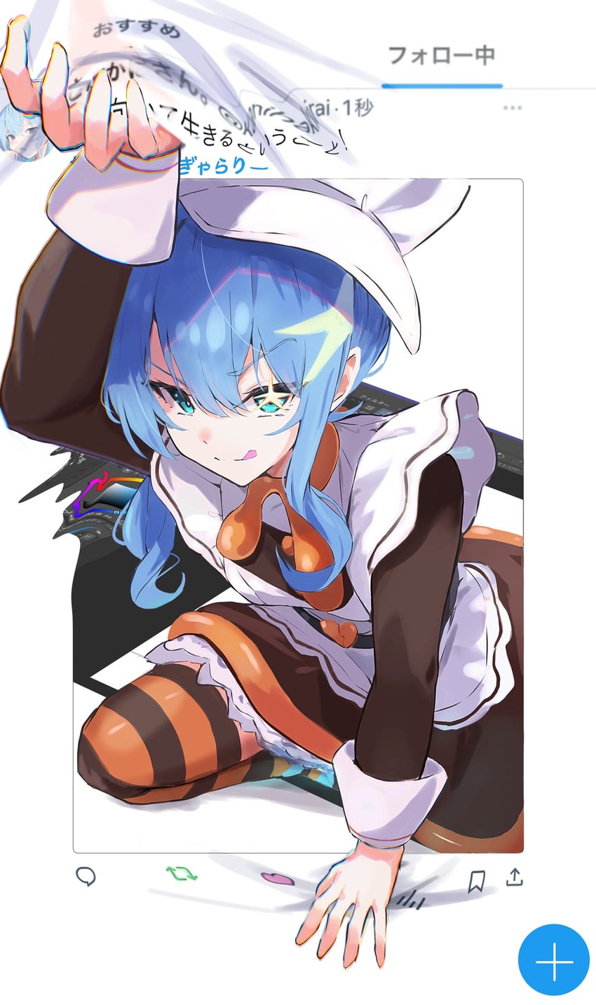 hoshimachi suisei (hololive and 2 more) drawn by y'='y