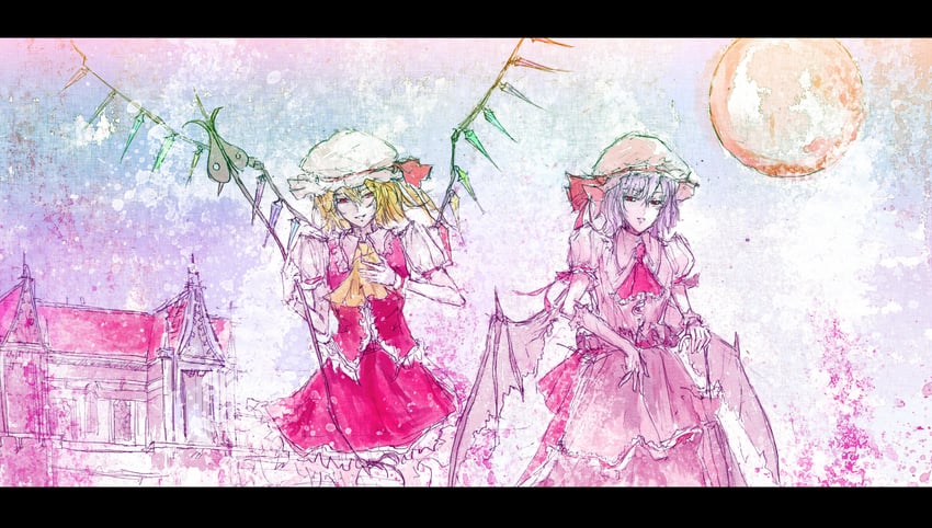 remilia scarlet and flandre scarlet (touhou) drawn by yappa_muri