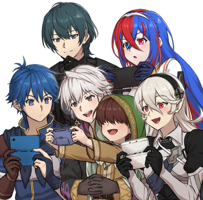 female corrin, male byleth, male robin, female alear, male kris, and 1 more (fire emblem and 6 more) drawn by zuzu_(ywpd8853)