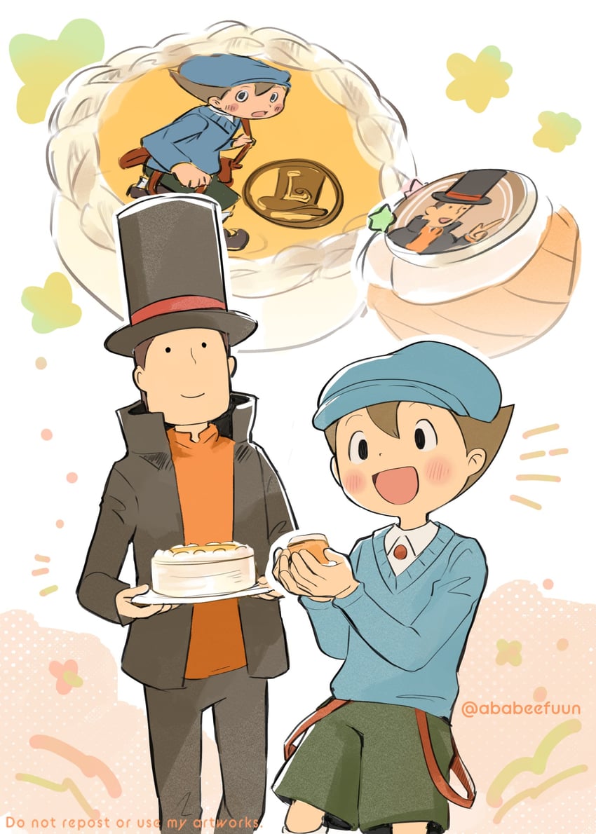 hershel layton and luke triton (professor layton) drawn by abarenbou_bifun