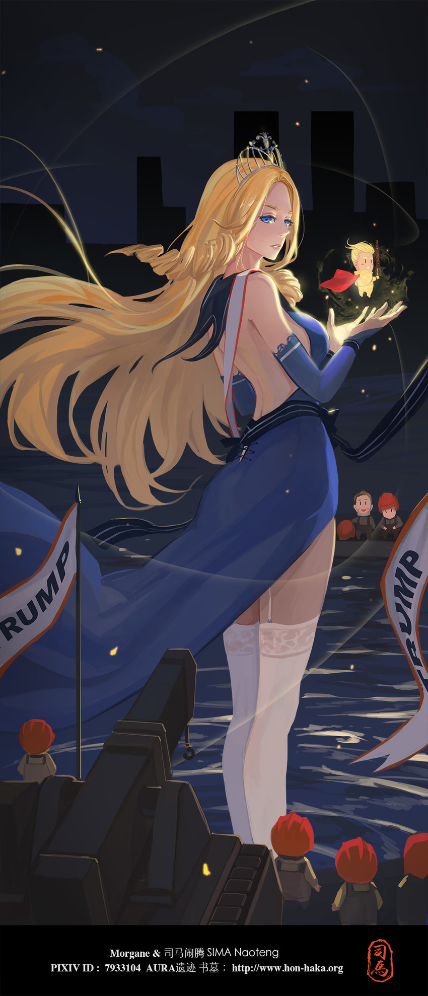 gilgamesh, donald trump, and new jersey (fate and 2 more) drawn by sima_naoteng