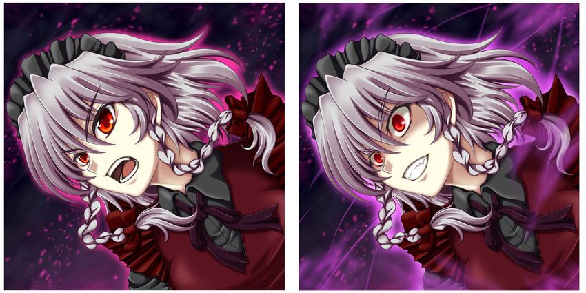 izayoi sakuya and saku (touhou and 1 more) drawn by kilina
