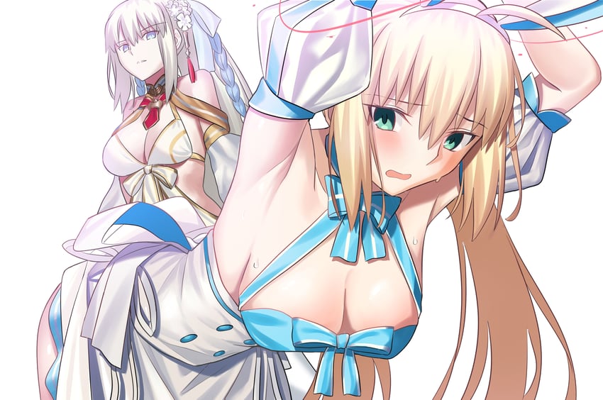 artoria pendragon, morgan le fay, and artoria caster (fate and 1 more) drawn by longdq3008