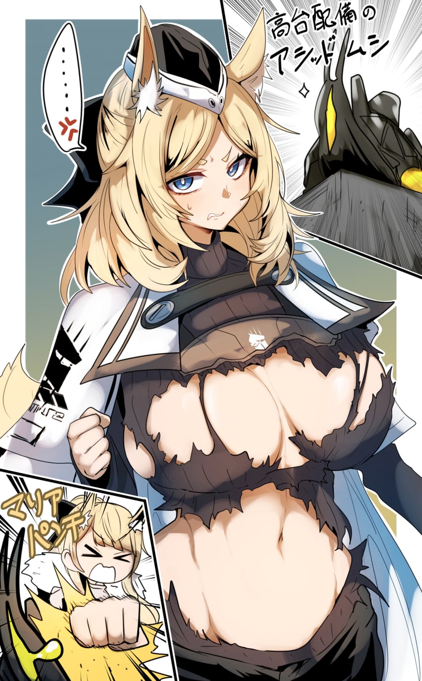 blemishine, whislash, and acid originium slug (arknights) drawn by gin_moku