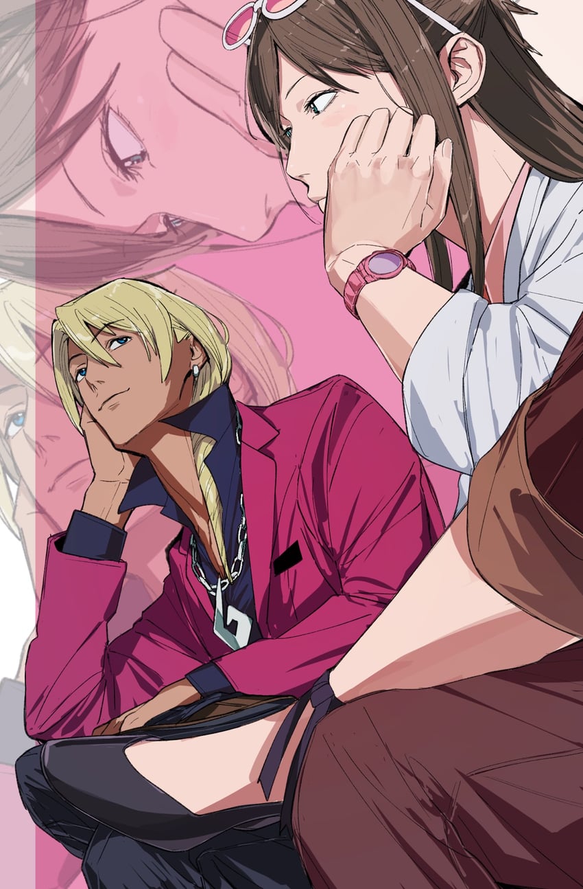 klavier gavin and ema skye (ace attorney and 1 more) drawn by amikoiiko