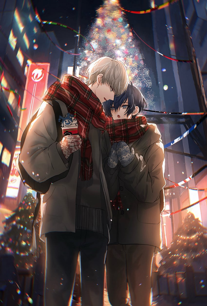 narukami yu, yuuki makoto, and jack frost (persona and 2 more) drawn by asano_(kazusasn)
