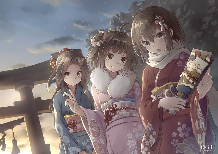 sendai, naka, jintsuu, sendai kai ni, jintsuu kai ni, and 1 more (kantai collection) drawn by morigami_(morigami_no_yashiro)