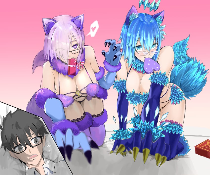 mash kyrielight, ciel, tohno shiki, and star ciel (fate and 3 more) drawn by fujibori