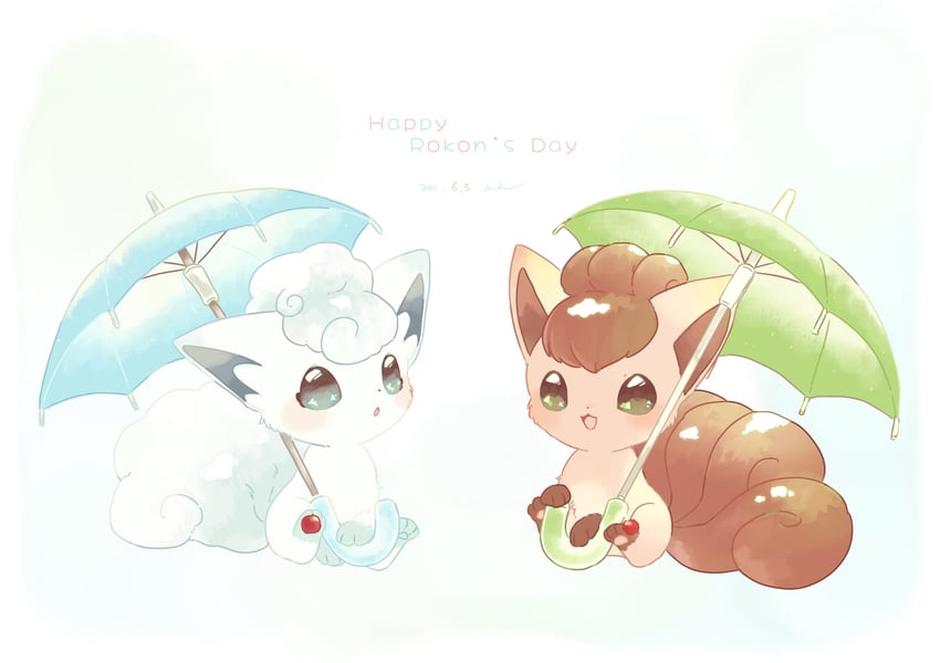 alolan vulpix and vulpix (pokemon) drawn by mkt_(buizu-miki)