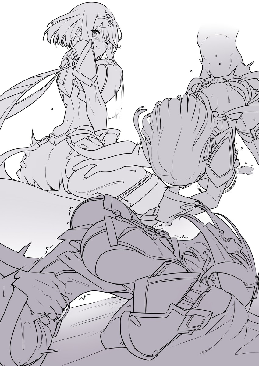pyra and rex (xenoblade chronicles and 1 more) drawn by baffu