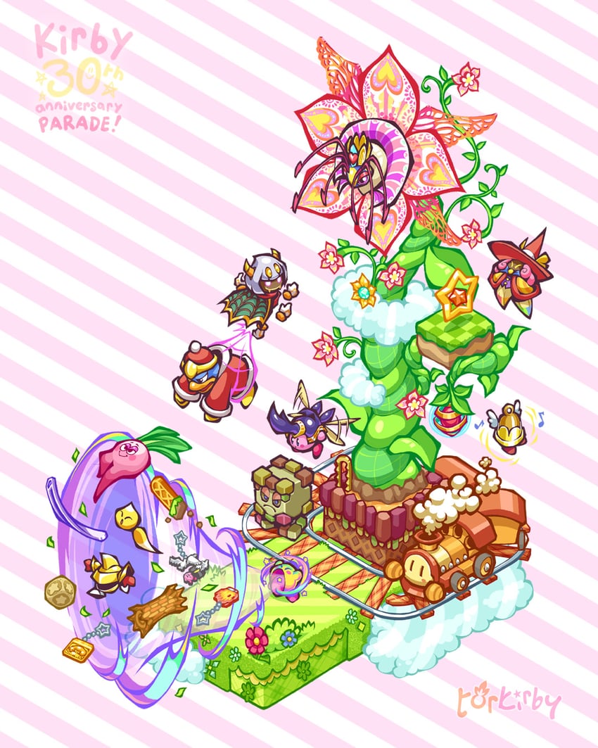 kirby, king dedede, taranza, queen sectonia, chip, and 10 more (kirby and 2 more) drawn by torkirby