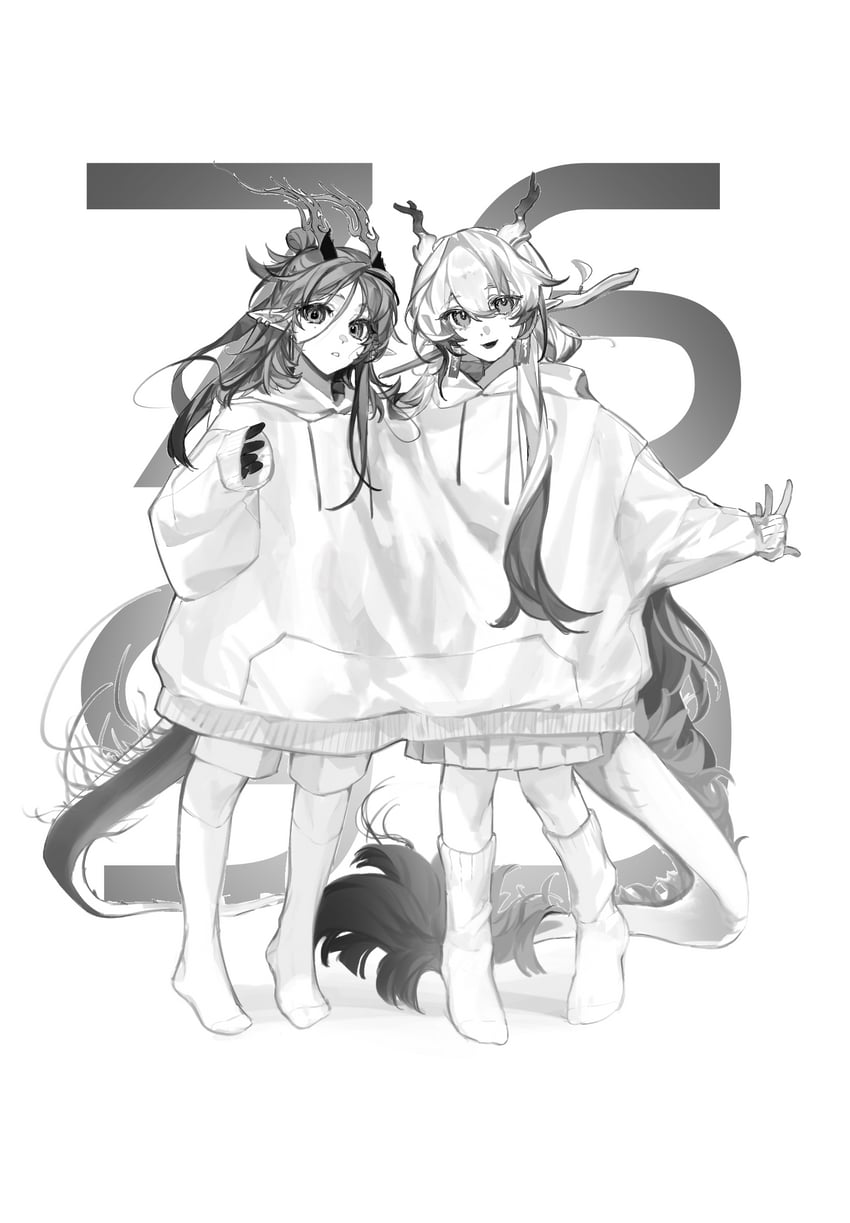 shu and ji (arknights) drawn by tongxi65938_(mo_zuoren)