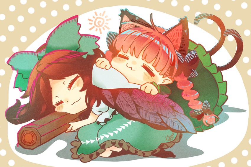kaenbyou rin and reiuji utsuho (touhou) drawn by htk_mikan