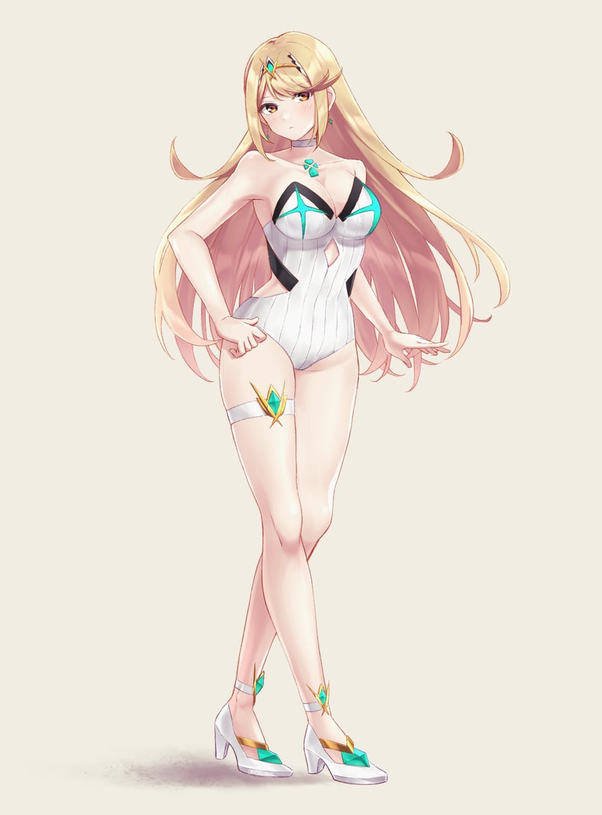 mythra (xenoblade chronicles and 1 more) drawn by shinae