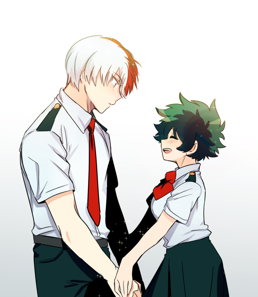 midoriya izuku and todoroki shoto (boku no hero academia) drawn by bin_(tnqls5999)