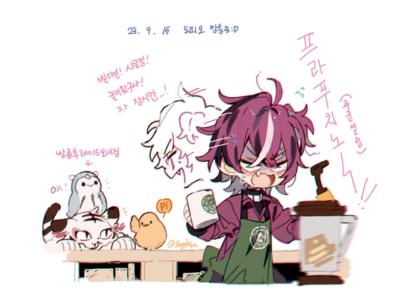 doppio dropscythe (nijisanji and 1 more) drawn by sapphire_(nine)