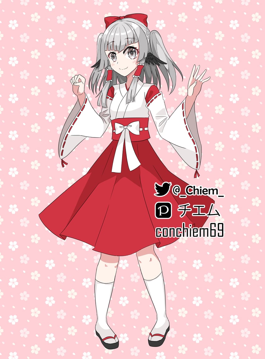 hakurei reimu and chiem (touhou and 1 more) drawn by chiem