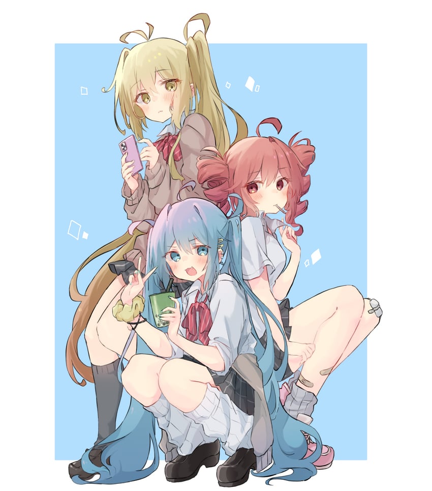 hatsune miku, kasane teto, and akita neru (vocaloid and 3 more) drawn by nekonika_(e102k)