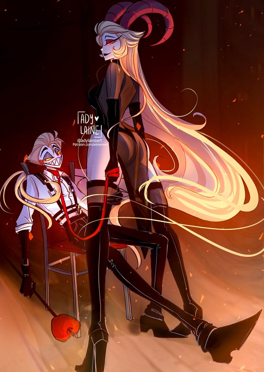 lucifer morningstar and lilith (hazbin hotel) drawn by adylaineart