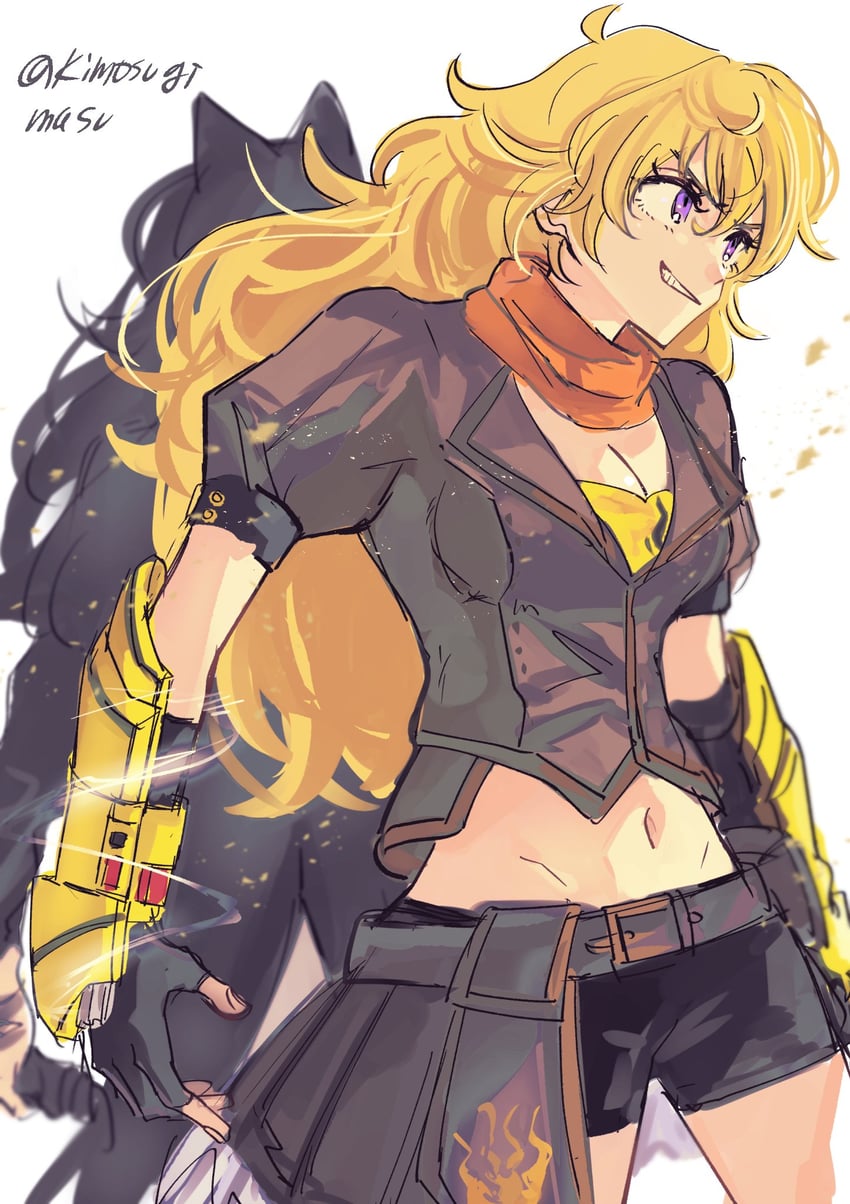 yang xiao long and blake belladonna (rwby) drawn by naizo_(kimosugimasu)