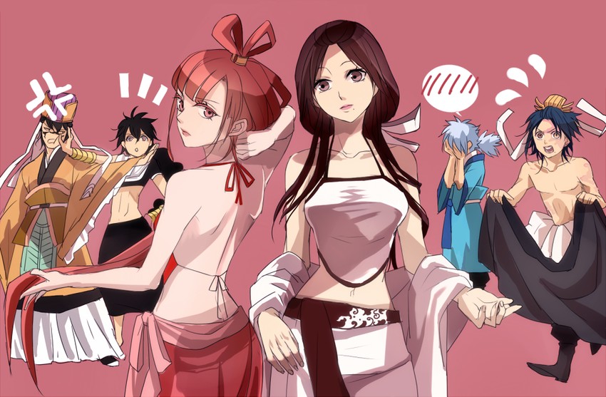 judal, ren kougyoku, ren hakuryuu, ren hakuei, ka koubun, and 1 more (magi the labyrinth of magic) drawn by lemonlait