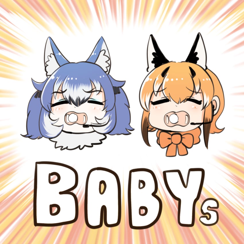 caracal and dire wolf (kemono friends and 1 more) drawn by mcgunngu