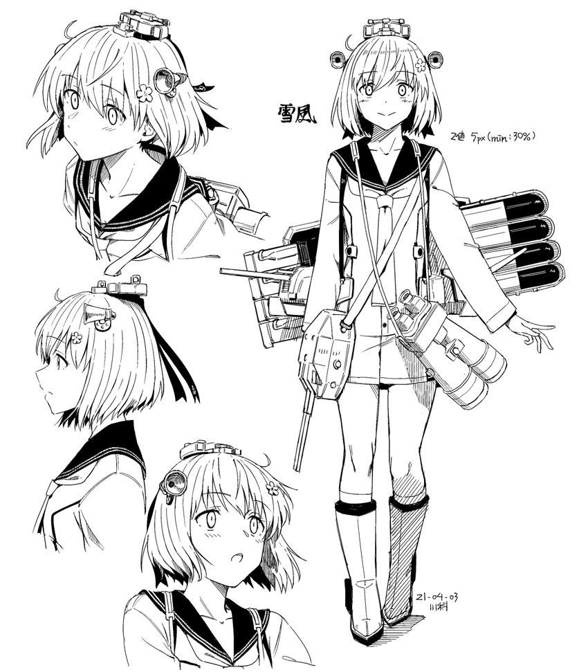 yukikaze and yukikaze kai ni (kantai collection) drawn by kawashina_(momen_silicon)