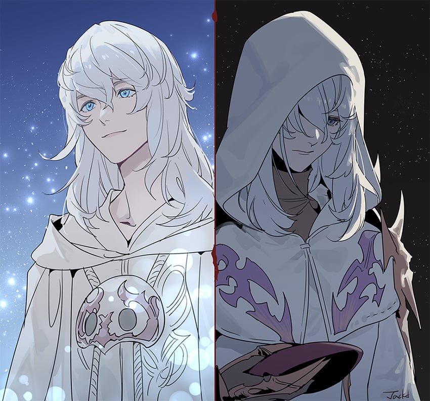 themis and elidibus (final fantasy and 1 more) drawn by byuub