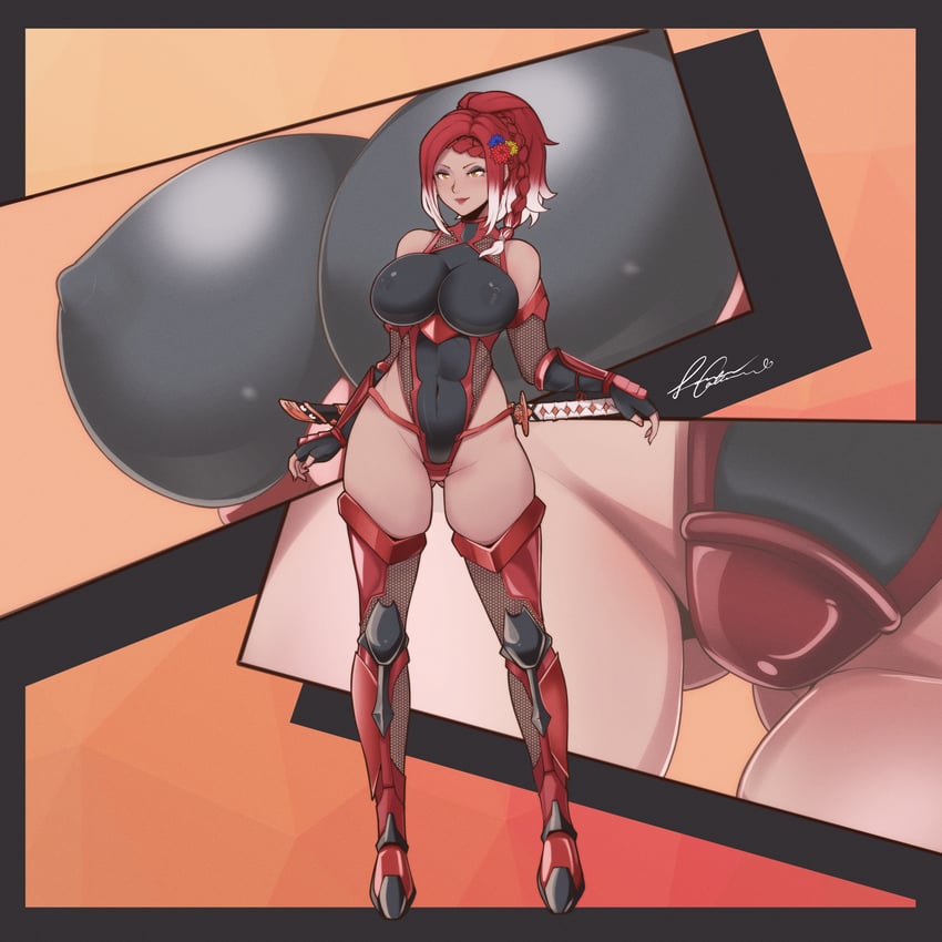 warrior of light and akasha xueqi (final fantasy and 2 more) drawn by senacolada