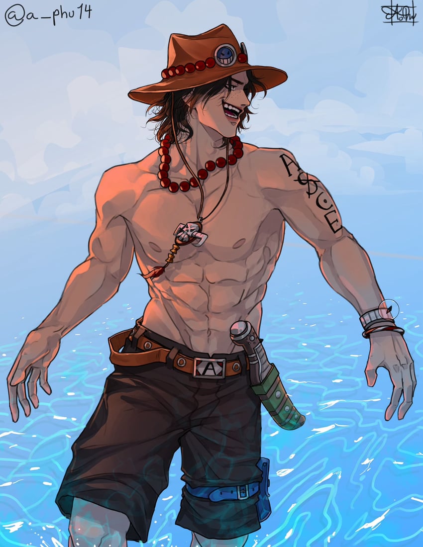 portgas d. ace (one piece) drawn by a_phu