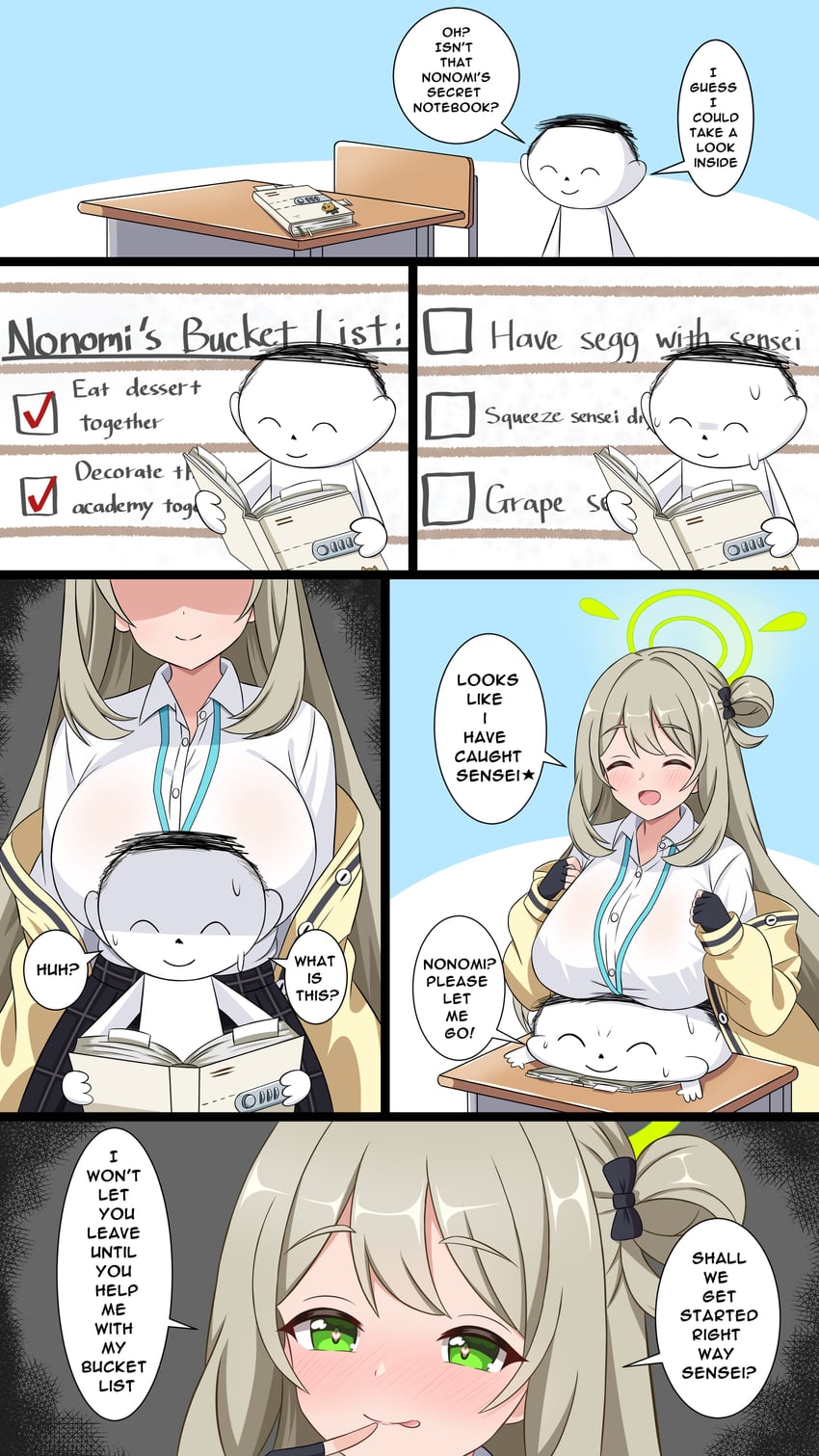 sensei, doodle sensei, and nonomi (blue archive) drawn by lock_003
