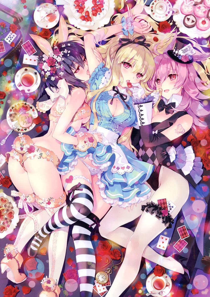 alice, white rabbit, valkyrie, mad hatter, ortlinde, and 2 more (fate and 2 more) drawn by carnelian