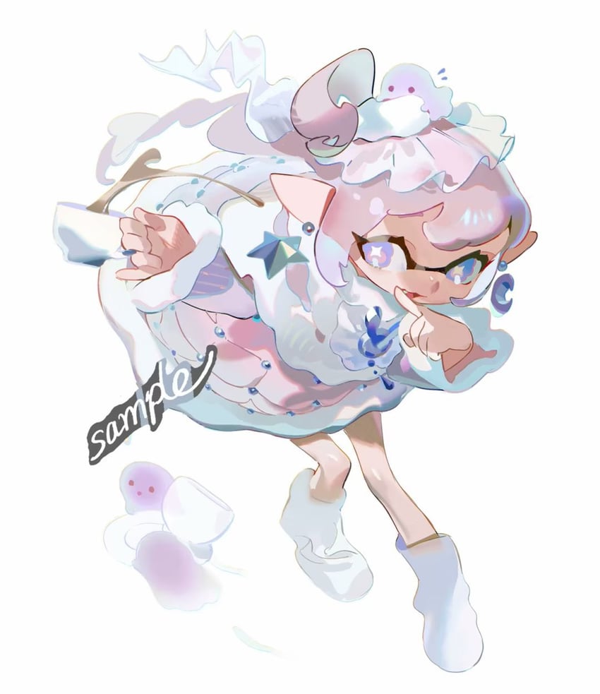inkling player character and inkling girl (splatoon) drawn by acuteghost
