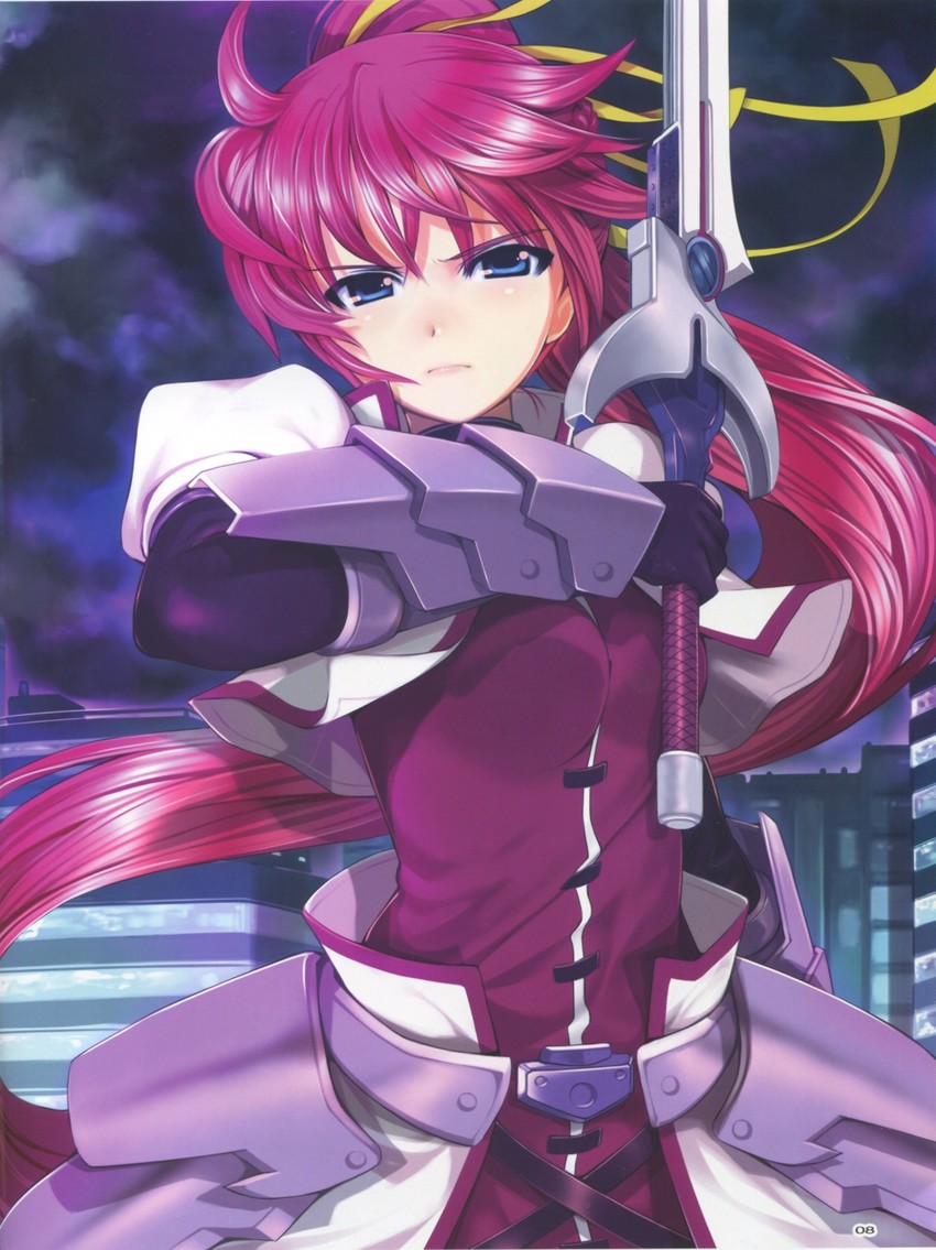 signum and laevatein (lyrical nanoha and 4 more) drawn by mikazuki_akira!