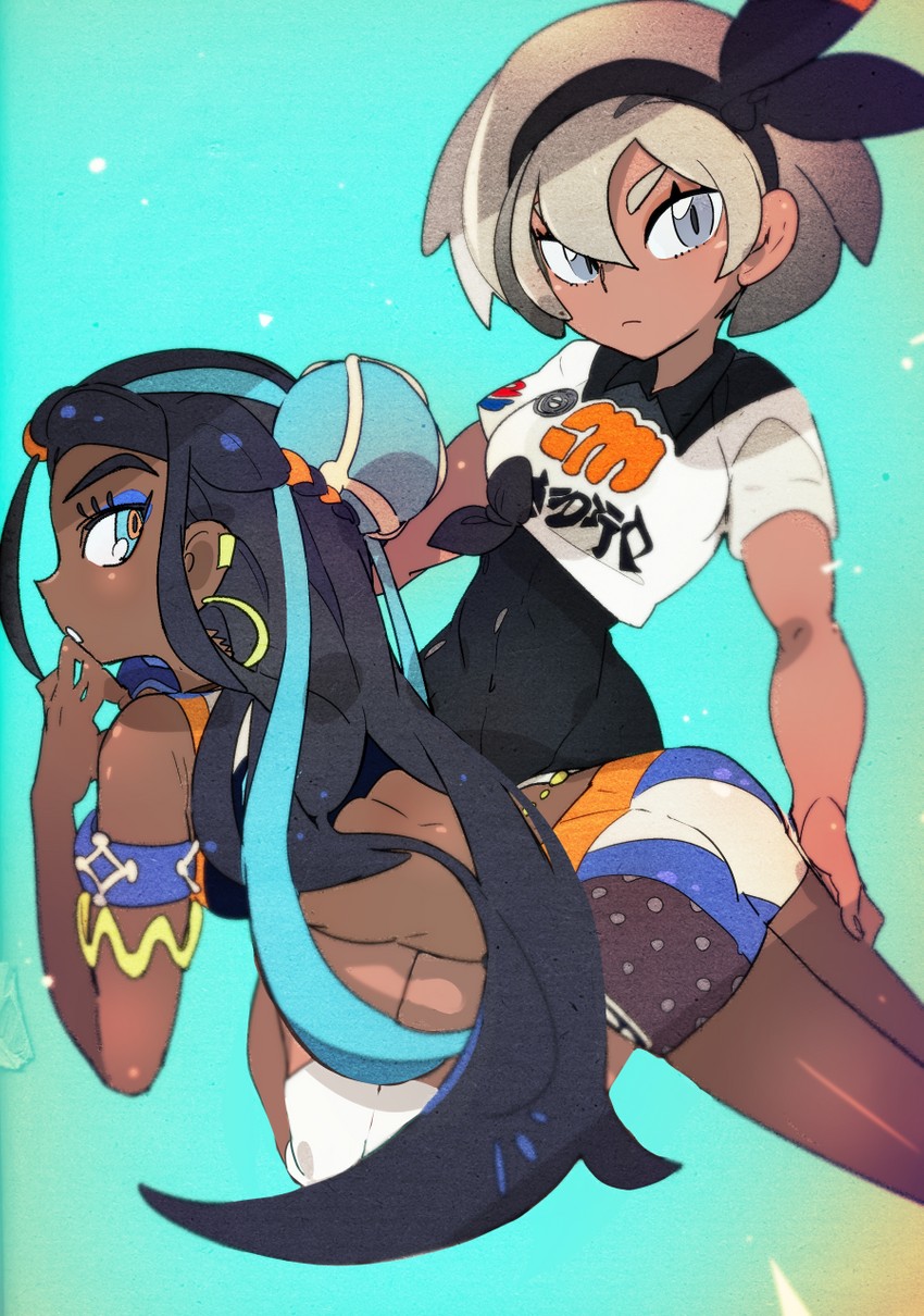 nessa and bea (pokemon and 1 more) drawn by idkuroi