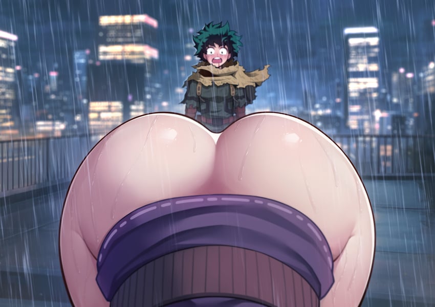 midoriya izuku and lady nagant (boku no hero academia) drawn by merrytail