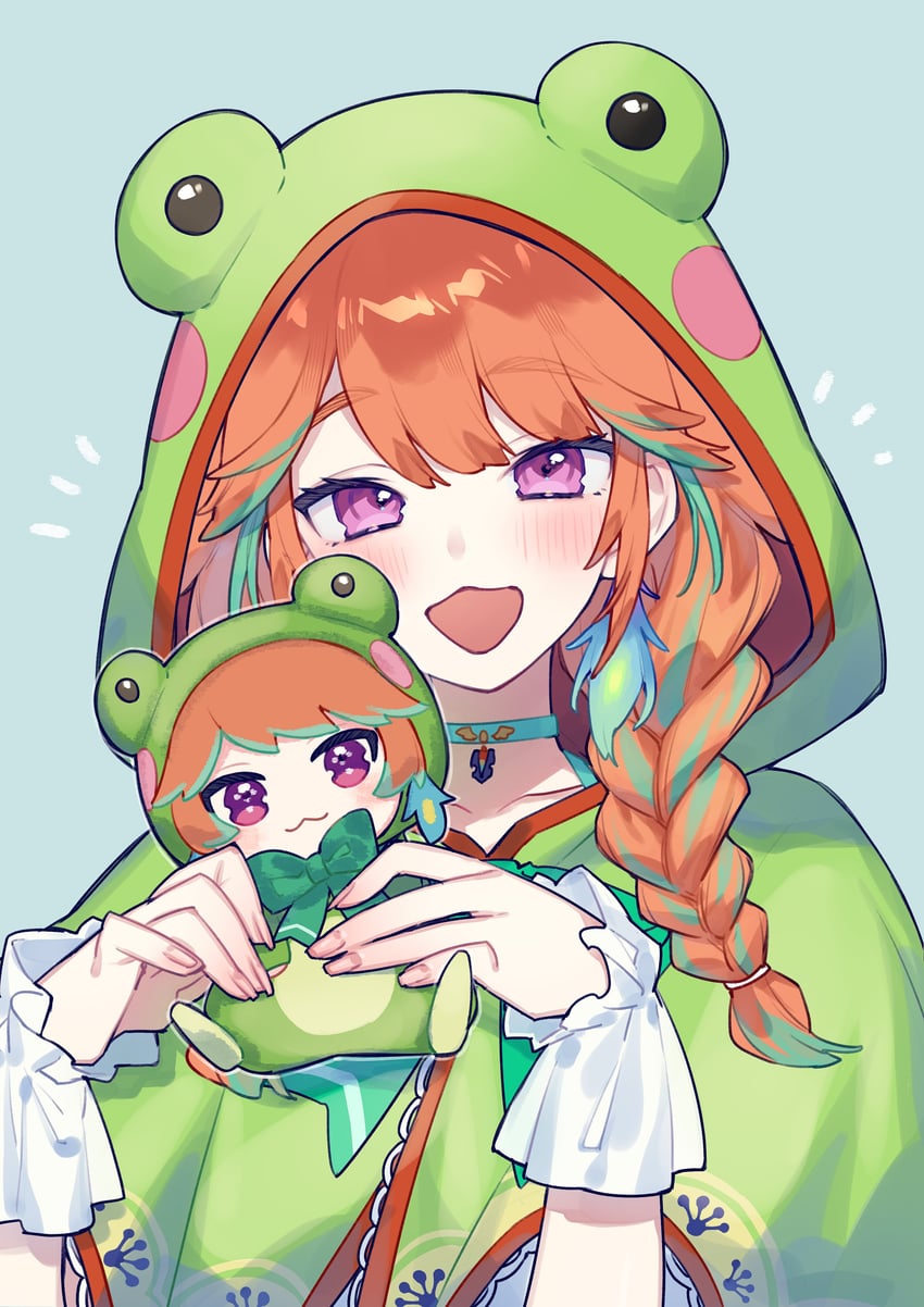 takanashi kiara and frogiwawa (hololive and 1 more) drawn by chiyomaru_(yumichiyo0606)