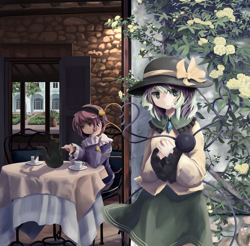 komeiji koishi, komeiji satori, and kaenbyou rin (touhou) drawn by tbonjobi_(sukemasa)