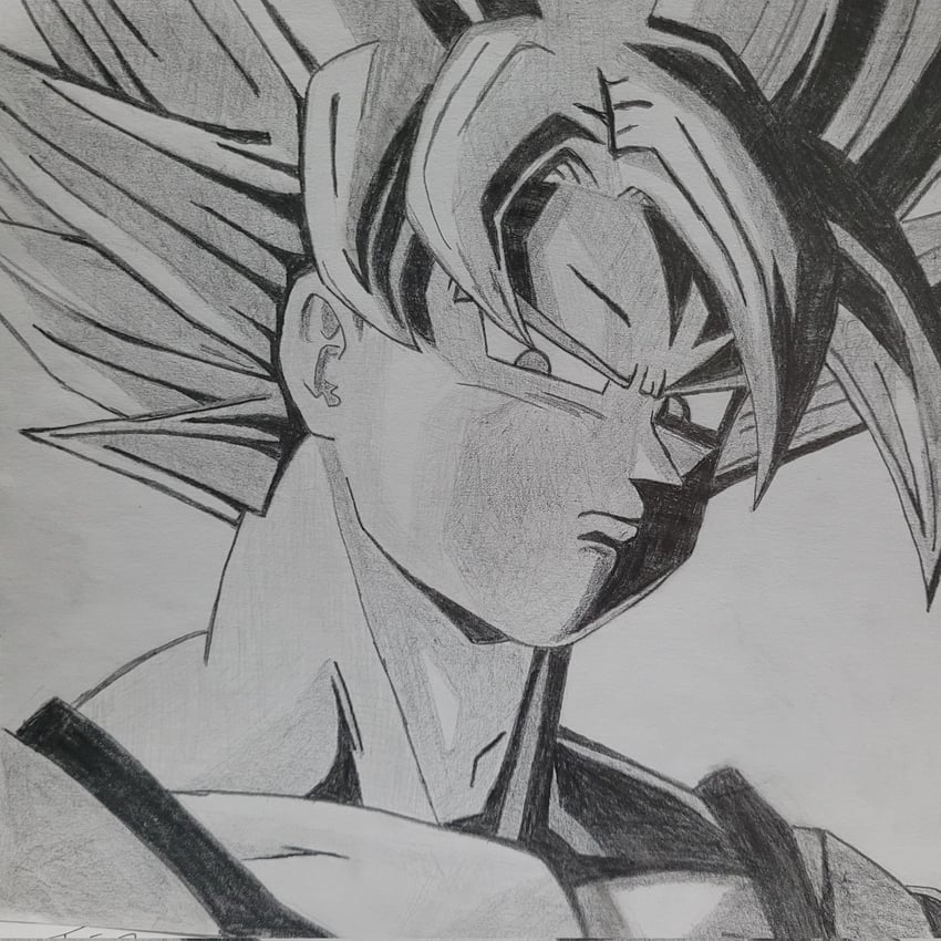 son goku (dragon ball) drawn by malphier