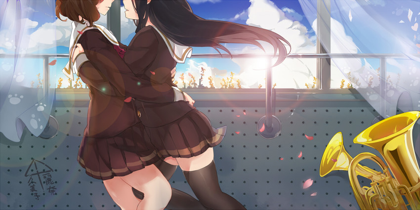 oumae kumiko and kousaka reina (hibike! euphonium) drawn by mitu_yang