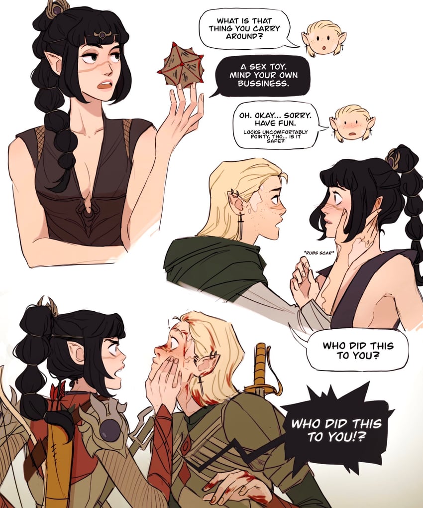 shadowheart and tav (dungeons & dragons and 2 more) drawn by claradearte