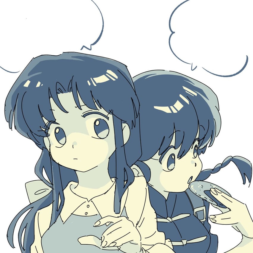 ranma-chan and tendou akane (ranma 1/2) drawn by apple-boy