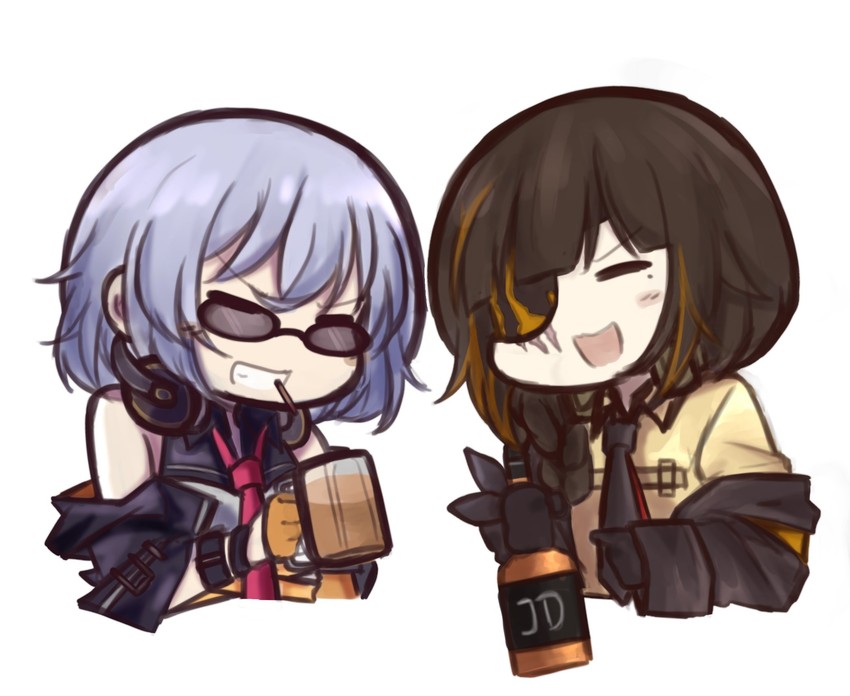 m16a1 and thompson (girls' frontline) drawn by cheschorv