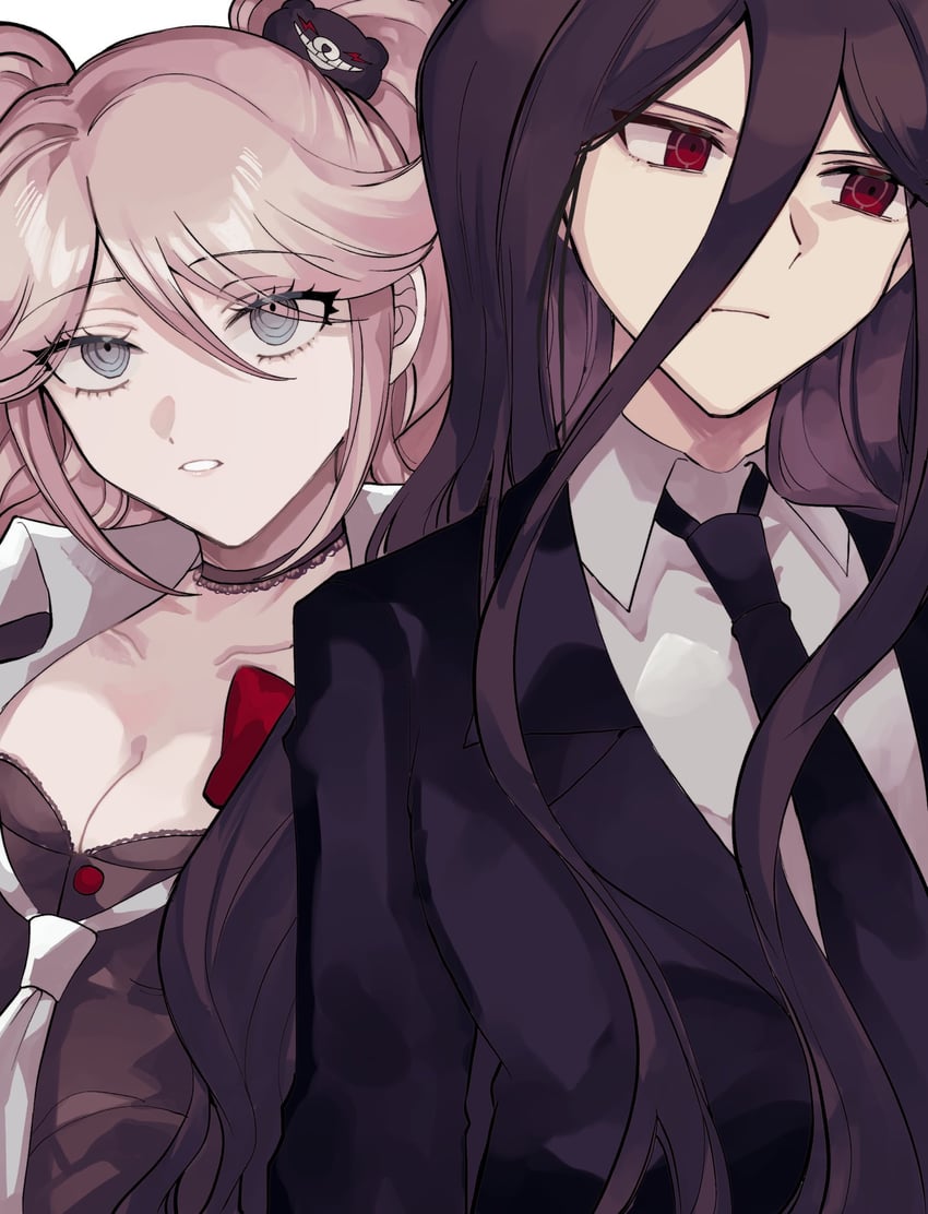 enoshima junko and kamukura izuru (danganronpa and 2 more) drawn by hakumai_(mgmg_okomee)