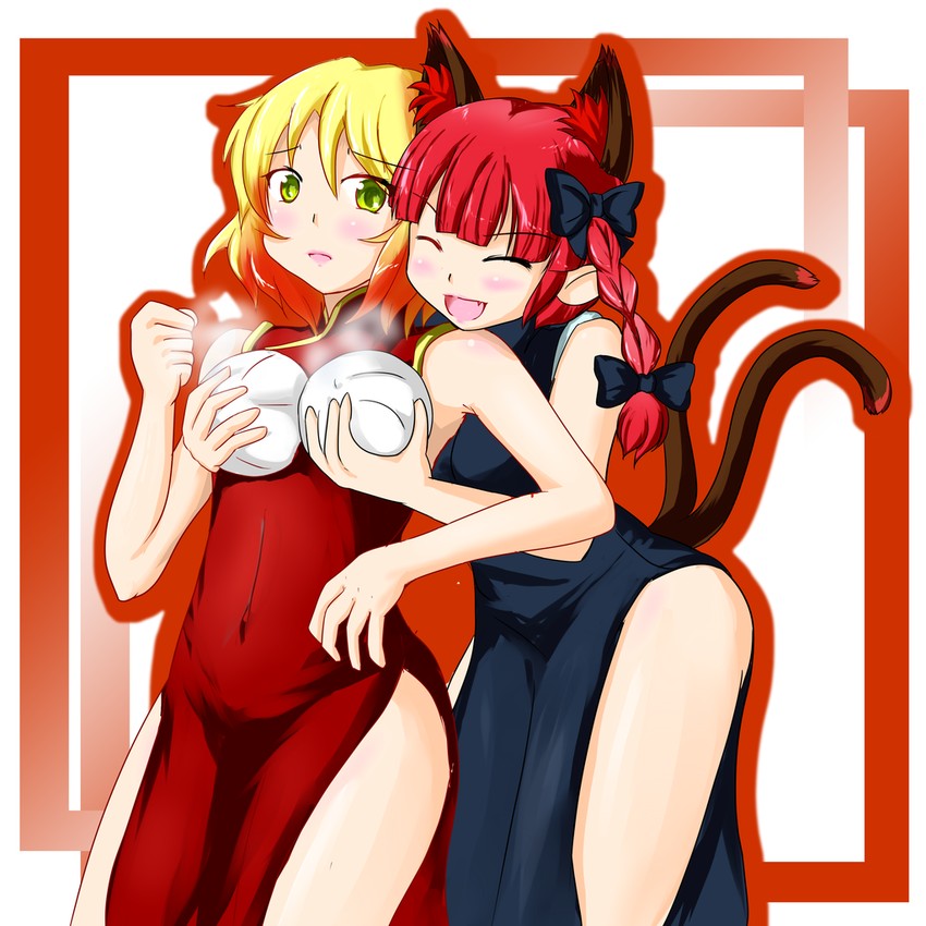 kaenbyou rin and aki shizuha (touhou) drawn by noku_(eco)