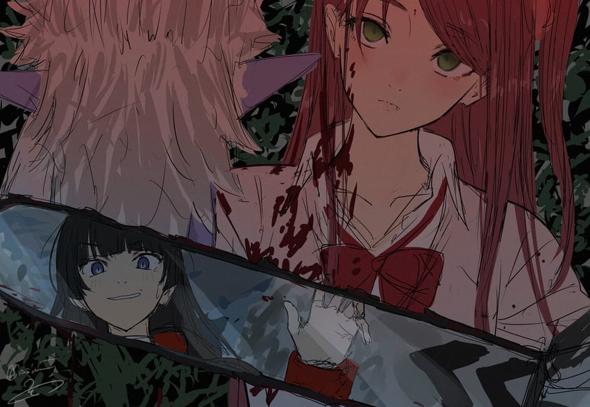 tsukino mito, akabane youko, and gilzaren iii (nijisanji) drawn by isshiki_(ffmania7)