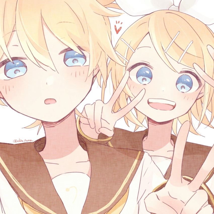 kagamine rin and kagamine len (vocaloid) drawn by tono_kabeuchi