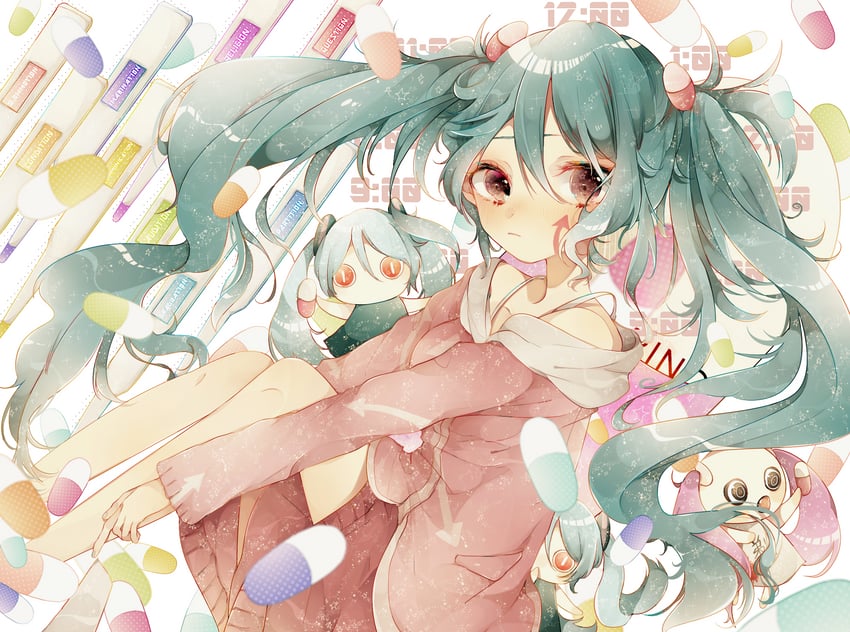 hatsune miku, aimaina, and doushite-chan (vocaloid and 1 more) drawn by piro_(exp_66)