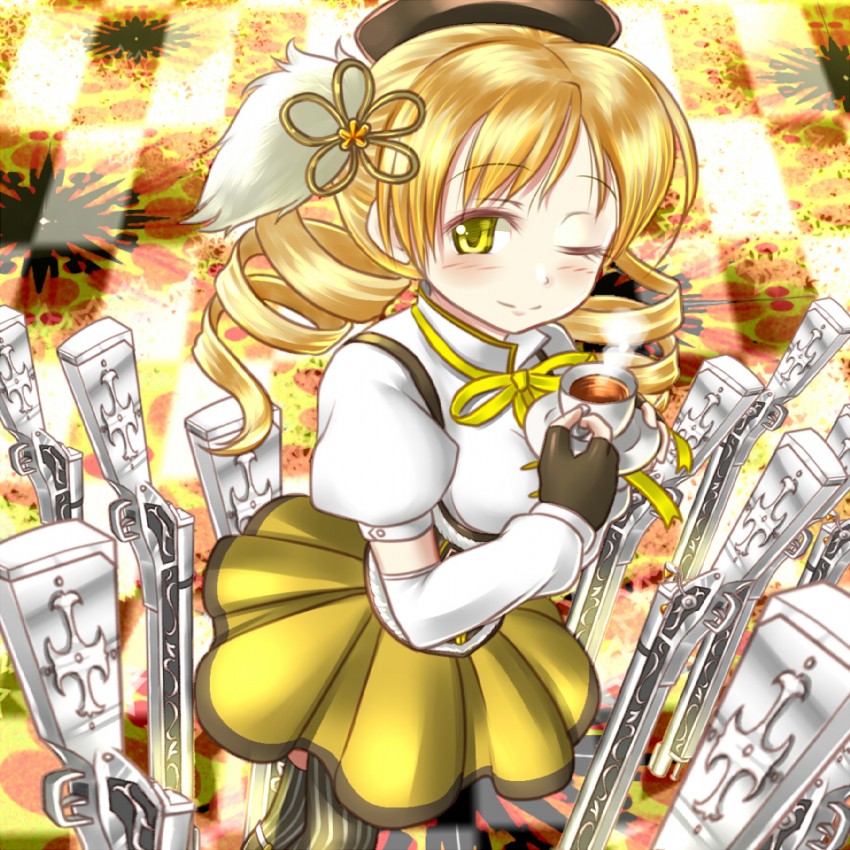 tomoe mami (mahou shoujo madoka magica) drawn by pt@i