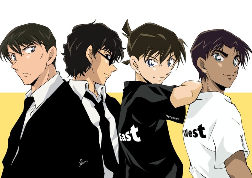 kudou shin'ichi, hattori heiji, matsuda jinpei, and takagi wataru (meitantei conan) drawn by paseri_(l7dgtxtsnlmfwlb)